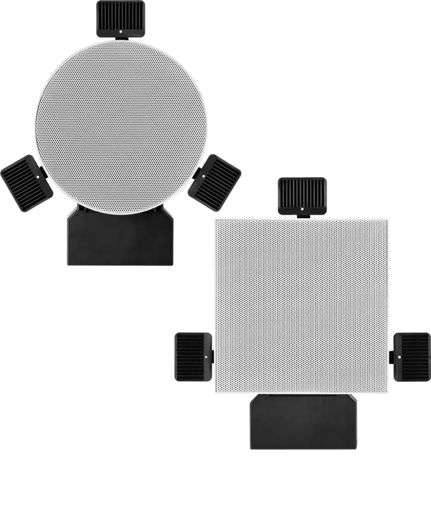 [0340-0003] LB - DE-X 200 Polar Randlose Einbaulautsprecher (Quadratisch, Weiß - RAL 9016, 8 Ohm)