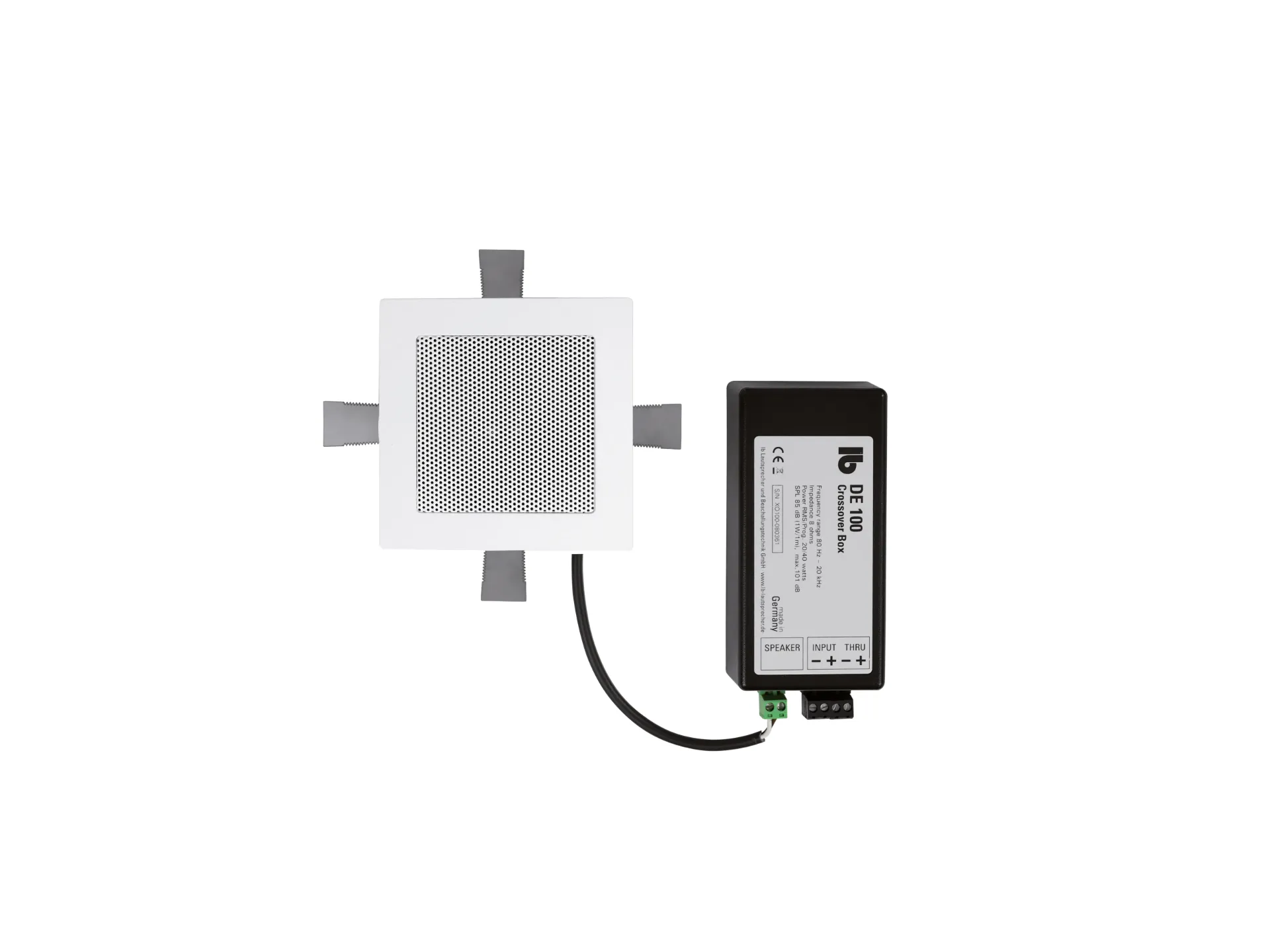 [0101-0005] LB – DE 100 – Einbaulautsprecher (Weiß, Quadratisch, 8 Ohm)